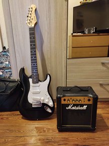 My first guitar with my amp